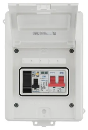 BG SyncEV White EV Consumer Unit - 100A MS, 40A DP RCBO, SPD (CFEV5RDAW-01)